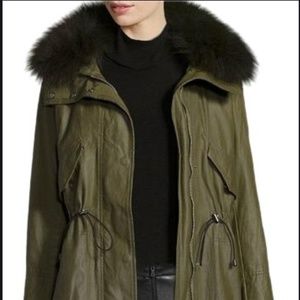 Alice + Olivia  Olive Green Quinton Parka Coat